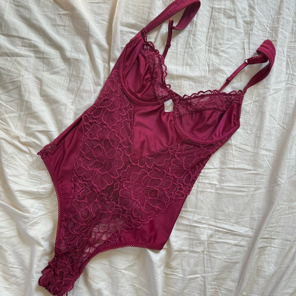Urban Outfitters Burgundy Lace bodysuit
